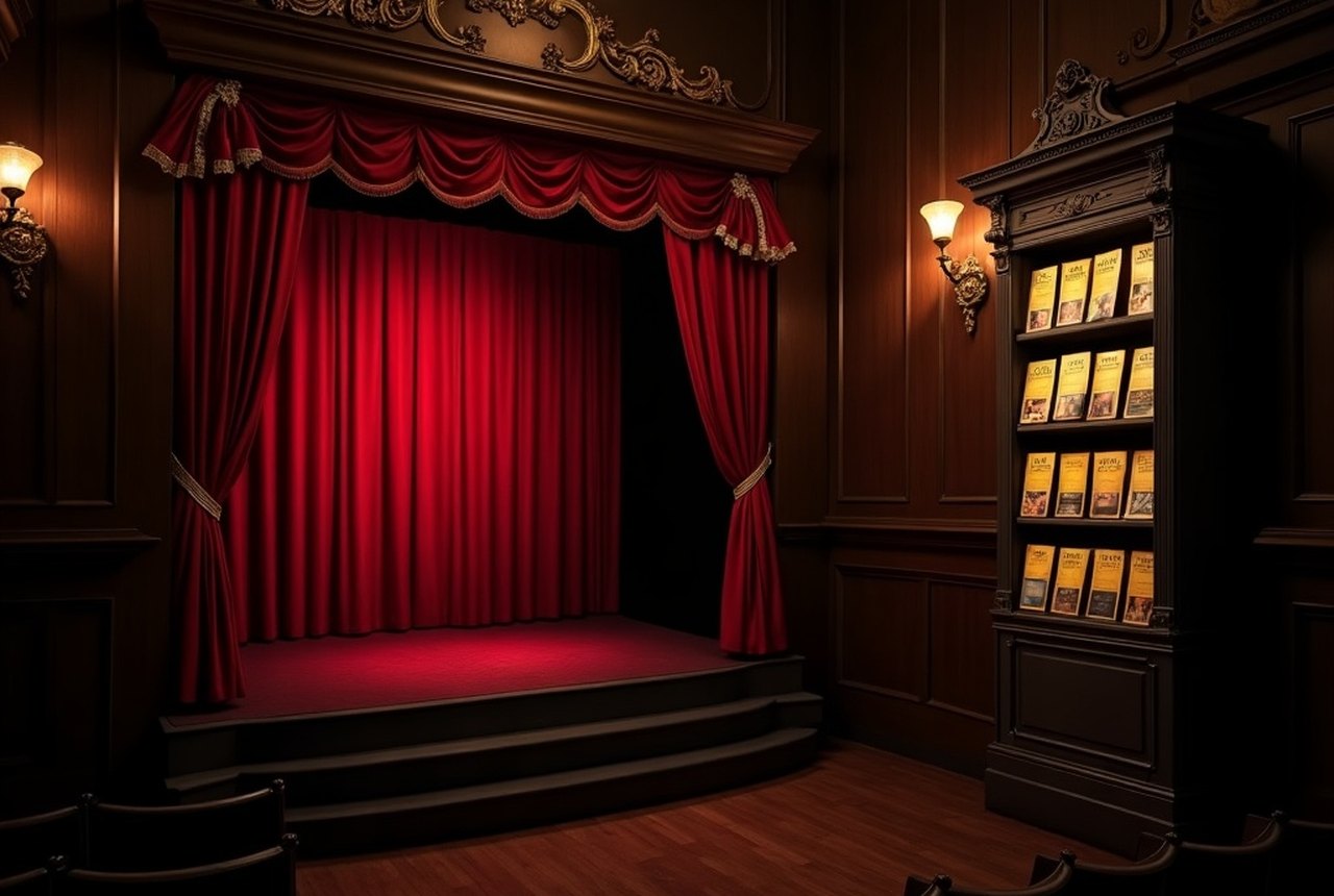 A playbill rack or production poster display